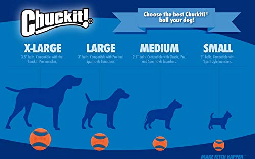 Chuckit! Glow in the Dark Bouncy Balls - Ball for Dogs, Chuckit Dog Toy, Max Glow Balls - Medium, 2.5 Inch Pack of 2
