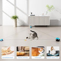 Interactive Cat Toy for Indoor Cats, Auto/Remote Control DIY Cat Mouse Hunting Treadmill Keep Bored Kitten Puppy Entertained to Chase, Feather Toy to Exercise-Sky Blue