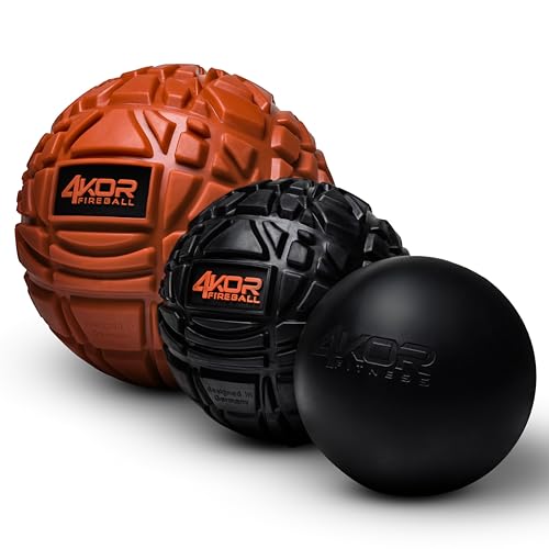 4KOR Massage Balls for Trigger Point Therapy - Myofascial Release Ball - Muscle Relief for Back, Neck, Shoulder, Foot Pain - Fitness Massage Balls for Mobility - Deep Tissue Release Ball