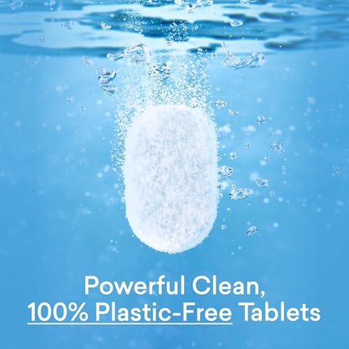 BLUELAND 100% Plastic-Free Dishwasher Detergent Tablets, 60 Count, Free & Clear, Eco-Friendly Dishwashing Pods, Natural, USDA Certified biobased