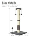 PEEKAB 32" Tall Cat Scratching Post Sisal Scratch Posts,with Hanging Ball and Self-Massage Brush Vertical Scratcher for Indoor Cats and Kittens Gray 32inches