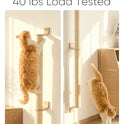 FUKUMARU Cat Wall Scratcher, 60" Tall Wall Mounted Kitten Scratching Post, Sturdy Sisal Climbing Tree for Indoor Large Cats