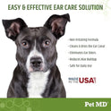 Pet MD Dog Ear Cleaning Wipes – Otic Cleanser for Dogs, Soothing Ear Care with Aloe Vera & Eucalyptus, Regular Wipes, 100 Count