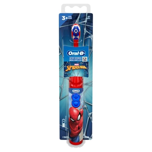 Oral-B Kid's Battery Toothbrush Featuring Marvel's Spiderman, Soft Bristles, for Kids 3+