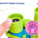 Binoculars for Kids, Girls or Boys Real Kids Binoculars in Vibrant Green Blue - Includes Sticker Book with 40 Bird Species - Small Toys for Toddlers