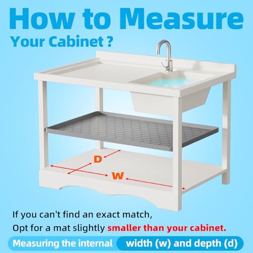 Winisok Silicone Under Sink Mat 34" x 22", kitchen Essentials and Gadgets, Shelf liner and Cabinet Protector, Home Organizers and Storage, Waterproof Bathroom Tray
