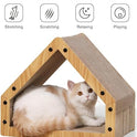 FUKUMARU Cat Scratcher House, Cozy Cardboard Design, Safe and Secure for Kittens, Eco-Friendly, 16.14 in Bevelled Surface, Maximum Load Capacity 22 Lbs