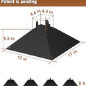 Queension Metal Squirrel Baffle for 4x4 Post, 17 Inch Squirrel Proof Baffles for Bird Feeder Poles, Outdoor Guard for Wooden Pole to Deter Raccoons from Bird Houses, 1 Pack