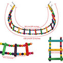 DS. DISTINCTIVE STYLE Bird Ladder Toys Coloured Flexible Parrot Swing Bridge Wooden Cockatiel Cage Hanging Climbing Ladder (39 in (16 Steps))