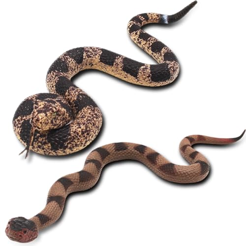 Upitry Rubber Snakes Fake Snake Rattlesnake - Realistic Keep Birds Away - Prank Life Size Toy That Look Real - Garden Plastic Scare Birds - Christmas Toys