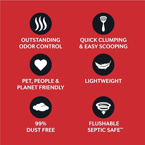 World's Best Cat Litter, Multiple Cat, Unscented, Odor Control, 15 lb Bag | Controls tough multi-cat odors and lasts 2x longer; natural corn litter, quick clumping, flushable, 99% dust free