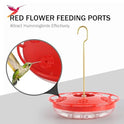 eWonLife Hummingbird Feeders for Outdoors, 2 Pack 16 oz Leak-Proof Dish-Style Humming Bird Feeder with Built-in Ant Moat, 5 Bee Proof Feeding Ports, Easy Clean, BPA Free Plastic, Hanging Garden Decor