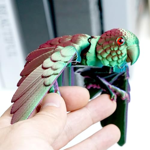 3D Printed Parrot Fidget Toys,Bird with Flexible Wing,Threedee Printing Animals Stuff,Home Office Decor Skeleton Dragon,Festival Gifts Action Figures,3-D Prints Little Live Pets (Colorful)