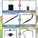 Onlyfly Bird Feeder Pole Stand – 74.5 Inch Height Feeding Station with 1-Inch Dia Heavy Duty for Hanging Feeders, Bird House Pole Mount Kit for Outdoor, Slip-Fit Connection