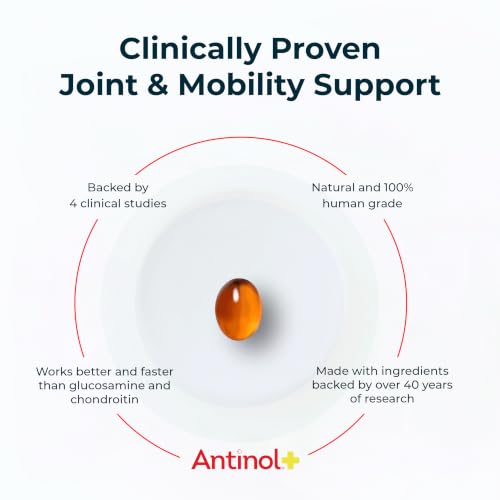 Antinol Plus Mobility Hip & Joint Supplement for Dogs, 120 Soft Gels | Green-Lipped Mussel Oil and Krill Oil for Better and Faster Results than Glucosamine and Chondroitin
