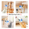 Migipaws Interactive Flapping Bird Cat Toys with Rod, clamp, Elastic String and Catnip, Automatic Chirping Toys for Indoor Cats to Chase, Hanging Feathers for Kitten to Self Play,Rechargeable(Blue)