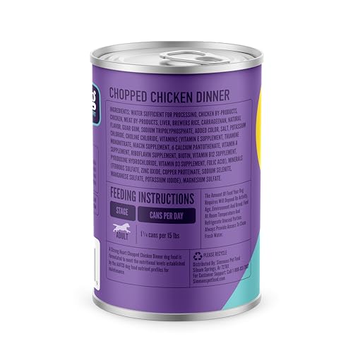 A Strong Heart Wet Dog Food, Chopped Chicken Dinner — Real Chicken & Liver — Complete & Balanced for All Life Stages, Made in USA — 13.2 oz Cans, Pack of 12
