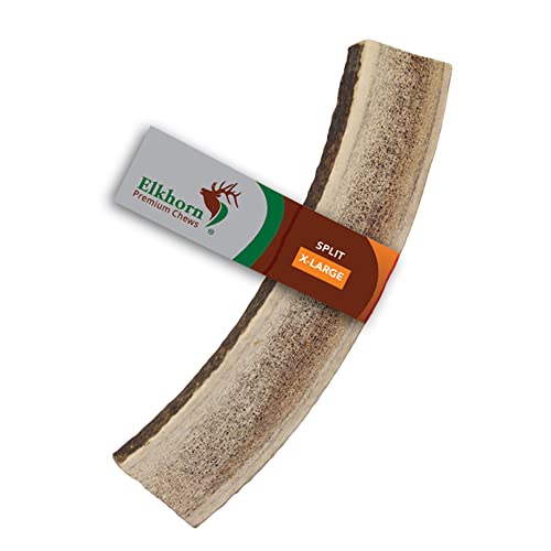 Elkhorn Premium Chews – Elk Antlers for Dogs, X Large (6-10") Split, 1 Pack, All Natural Dog Chew for X Large Dogs, Premium Naturally Shed Antler Bone for Aggressive Chewers, Sourced in the USA