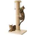 ZOMISIA 35'' Tall Cat Scratching Post, 4.7'' Large Scratch Post with Thicken Wooden Base for Indoor Cats Adults, Sisal Scratcher Top & Dangling Balls, Super Sturdy