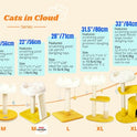 Happi N Pets Cat Tree, Cloud Cat Tower with Soft Bed, Cat Scratching Post & Pad with Larger Perch for Window Viewing, Small Cat Tree with Cute Toys, Bonus Catnip