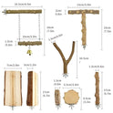 Bird Perches, 6pcs Natural Wood Birds Stand Branch, Bird Perch Chewing Stick Cage Accessories Parrot Climbing Standing Branches Paw Grinding Fork Sets for Parakeet Lovebirds Cockatiels