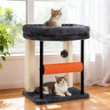 Hey-brother Cat Tree, Cat Scratching Posts with Bed, Sturdy Tower with Fully Sisal-Wrapped Columns and Plush Toy Ball for Indoor Kittens, 18.9 inches, Smoky Gray MPJ010SG