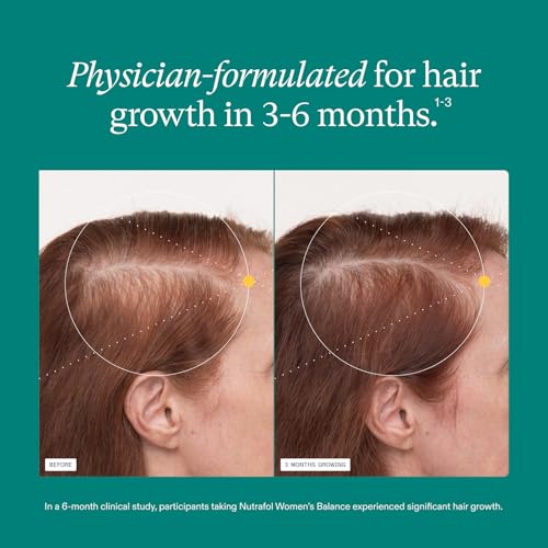 Nutrafol Women's Balance Hair Growth Supplements, Ages 45 and Up, Clinically Tested for Visibly Thicker Hair and Scalp Coverage, Dermatologist Recommended - 1 Month Supply
