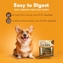Pork Chomps Roasted Pork Skin Dog Chews, 6 Inch Rib Shapes, 10 Count, Pack of 1 - Long-Lasting Treats for Dogs - High Protein, Rawhide-Free, Low Fat, Healthy & Delicious Chews