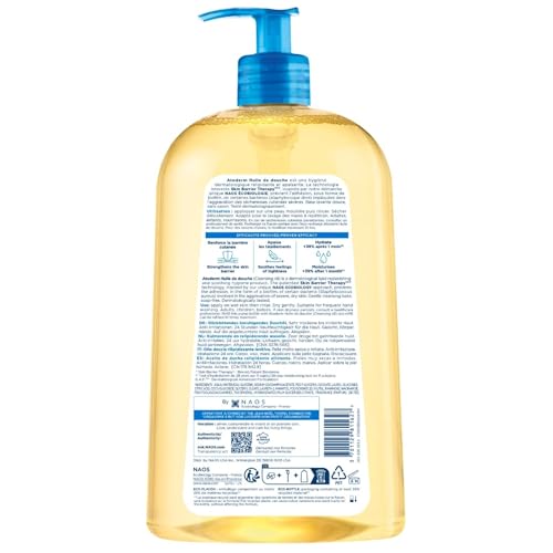 Bioderma Atoderm Shower Oil, Cleansing Oil For Face & Body, Nourishing Cleansing Oil For Dry to Atopic Sensitive Skin For Softer & Smooth Skin For Your Whole Family