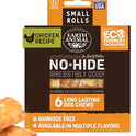 Earth Animal No Hide Chews - Long Lasting Rawhide Free Small Dog Chews Rolls, Chicken - 6 Count