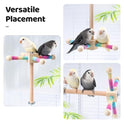 9" Hanging Bird Perch Toy for Cage, 360° Silent Free-Spin, Wooden Bird Cage Accessories, Relieve Boredom Anxiety, for Parrots, Parakeets, Cockatiels, Small to Medium Birds, with Poplar Swing
