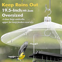 iBorn Baffles for Bird Feeders, 19.5” Oversized Bird Feeder Cover for Rain Guard, Birds Feeders Squirrel Guard, Full Protection for Outdoors, Polycarbonate(PC), Pack of 1, Transparent