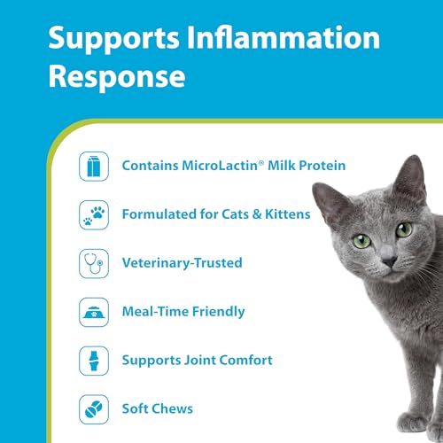 PRN Pharmacal Duralactin Feline & Fatty Acid Soft Chews - Joint Health Supplement for Cats & Kittens - Helps Support Inflammation - Omega 3 Fatty Acid Supplement - Chicken-Liver Flavor - 60 Soft Chews
