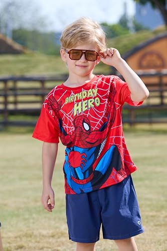 Disney Marvel Birthday Shirt for Boys and Girls 2-9 Years | Cotton Toddler Short Sleeve Graphic Tee | Kids Summer Clothes
