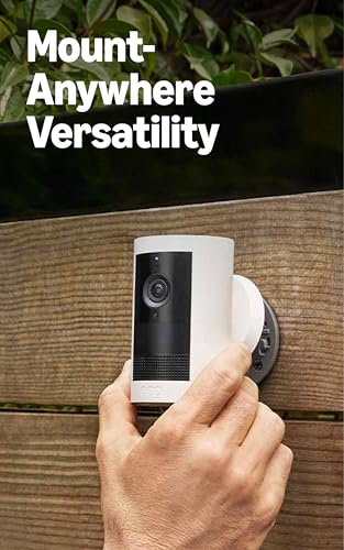 Ring Outdoor Cam Plus, Battery (newest model), Home or business security, Wide-Angle 2K Video with Ring Vision, Low-Light Sight for full-color night vision, Mount-Anywhere Versatility, Black