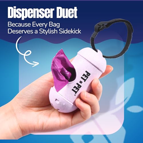 PET N PET Poop Bags for Dogs, 288 Count Lavender Scented Dog Waste Bags with Leash Dispenser, USDA Certified 38% Plant Based & 62% PE Dogs Waste Bag