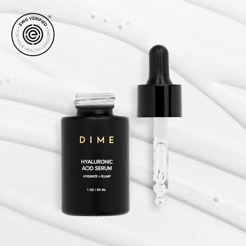 DIME Beauty Hyaluronic Acid Serum - Ultra Hydrating Anti-Aging Face Serum for Dry Skin, Plumping and Smoothing Fine Lines, Lightweight, Vegan, Cruelty-Free Facial Serum, 1 oz / 30 ml
