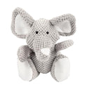goDog Checkers Elephant Tough Plush Toy with Chew Guard Technology, Durable Checkered Fabric & Squeaker for Active Play, Gray, Large