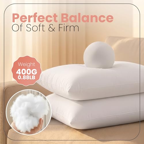 Utopia Bedding 12x20 Pillow Inserts, White Throw Pillows for Couch, 2 Pack | 100% Virgin Filling, Indoor cushion inserts for bed, sofa & couch, Supportive & fluffy decorative pillows, Set of 2, White