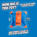Chuckit! Flying Squirrel Fetch Dog Toy - Water Floating Flyer - Soft and Durable Polyester Canvas Construction - For Medium Dogs - Size Medium - 9.5-inch Diameter - Pack of 1 - Orange and Blue