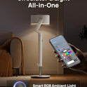 DREO Smart Fan for Bedroom, 120° +120° Omni-Directional Oscillating Fans, 100ft Quiet Pedestal Fan with RGB Light, 9 Speeds, 6 Modes, 20dB, 8H Timer, Wi-Fi/Voice/Alexa, 35-40" Floor Fans with Remote