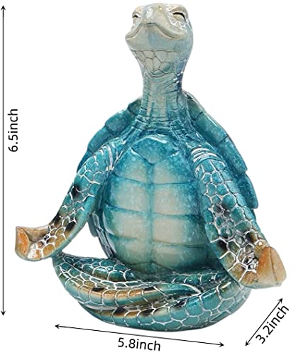 VVGIFTS Sea Turtle Meditation Zen Yoga Coastal Beach Resin Statue for Decor | Perfect bathroom decor and for home desk or shelf decoration ornament ,So well made, perfect size, beautiful vibrant colors.