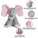 DODODOLA Dog Toys Puppy Toys Cute Squeaky Elephant Dog Toy with Crinkle Paper Stuffed Plush Animal to Keep Them Busy for Small Medium Large Dogs