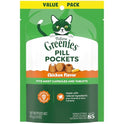 Greenies Feline Pill Pockets for Cats Natural Soft Cat Treats, Chicken Flavor, 3 oz. Pouch (85 Treats)