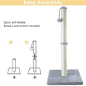 Dimaka 29" Height Tall Cat Scratching Post, Claw Scratcher with Sisal Rope and Covered with Soft Smooth Plush, Vertical Scratch [Full Strectch] for Standard Size Cats(Grey, 29 inches for All Cats)