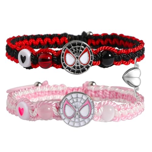 Spider Friendship Bracelets for 2 Matching Bracelets for Couples Best Friends Matching Spider Bracelet for BFF Friendship Jewelry Gifts for Bestie GF BF