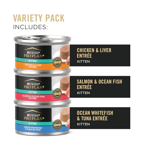 Purina Pro Plan High Protein Wet Kitten Food Variety Pack, DEVELOPMENT Kitten Favorites - (Pack of 24) 3 oz. Cans