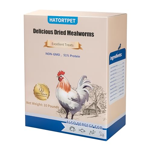 Dried Mealworms 10LB Pure Natural Non-GMO Mealworms for Chickens High Protein Chickens Feed Meal Worms for Laying Hens Wild Birds