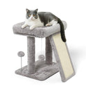 17.1-inch Small Cat Tree Tower with Scratching Post for Indoor Cats,Light Grey