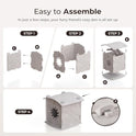 Cat Houses for Indoor Cats: Felt Cat House Cave Cathouse, Scratch-Resistant Warm Insulated Covered, Hideaway Tent for Anxiety Relief Gift